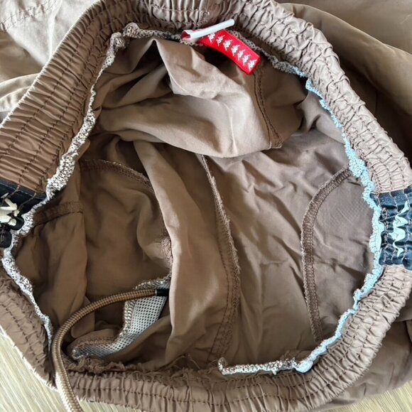 Kappa Brown Banda Coney Nylon Active Shorts Removed Liner Large - Picture 9 of 9